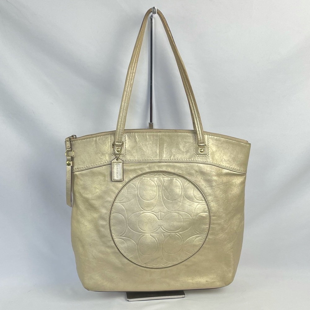 Coach Laura Gold Leather Metallic Tote